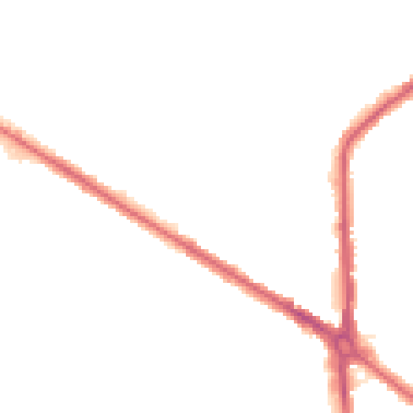 Night-time road noise heatmap for CR0 3BE