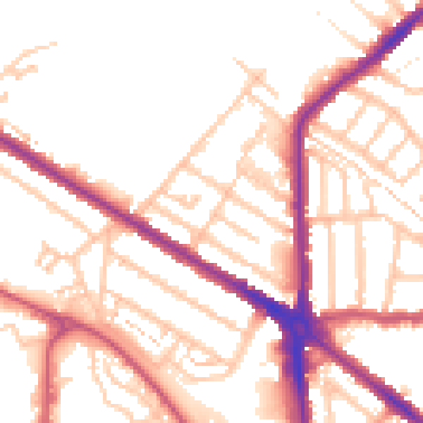 Daytime road noise heatmap for CR0 3BR