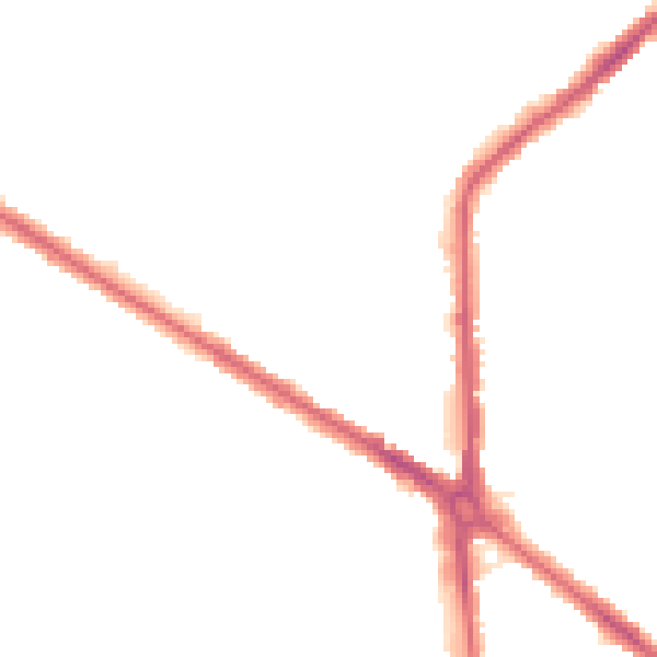 Night-time road noise heatmap for CR0 3BR