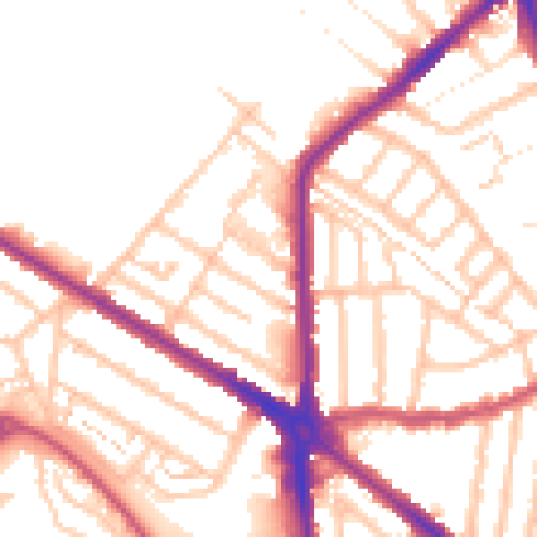 Daytime road noise heatmap for CR0 3BX