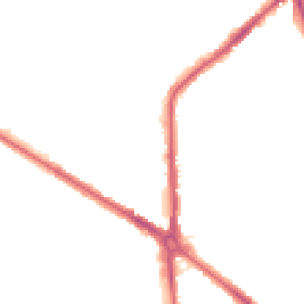Night-time road noise heatmap for CR0 3BX