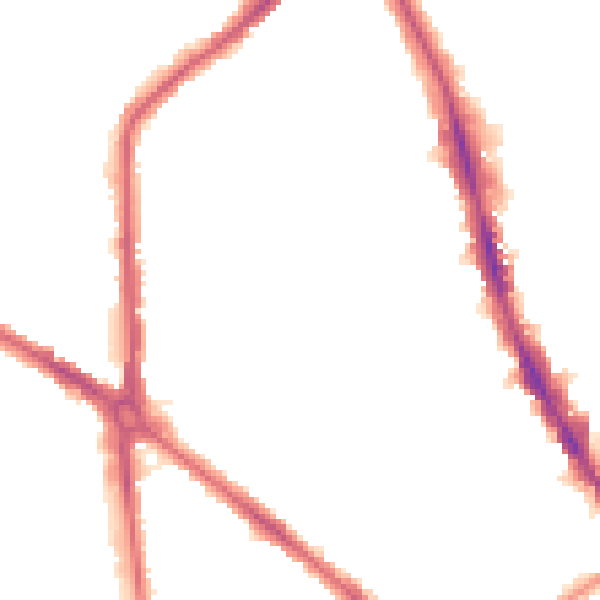 Night-time road noise heatmap for CR0 3EG