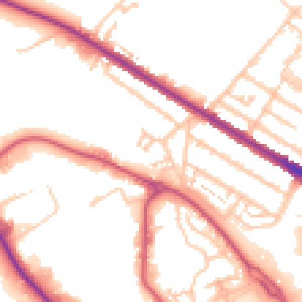 Daytime road noise heatmap for CR0 3GR