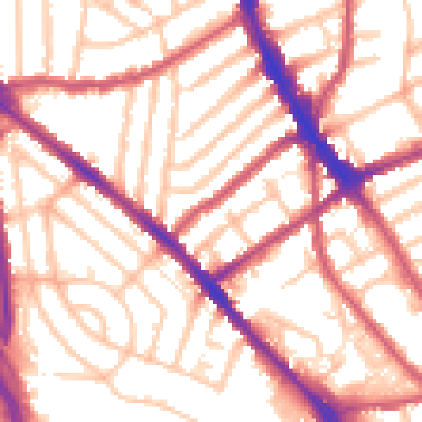Daytime road noise heatmap for CR0 3JH