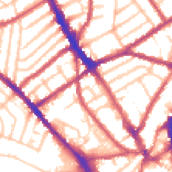 Daytime road noise heatmap for CR0 3LB
