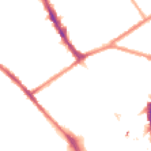 Night-time road noise heatmap for CR0 3LB