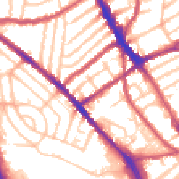 Daytime road noise heatmap for CR0 3LT