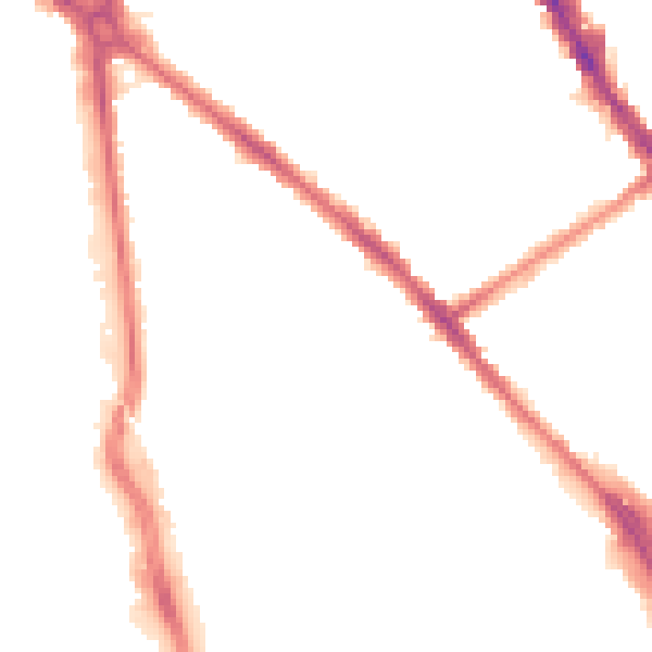 Night-time road noise heatmap for CR0 3NX