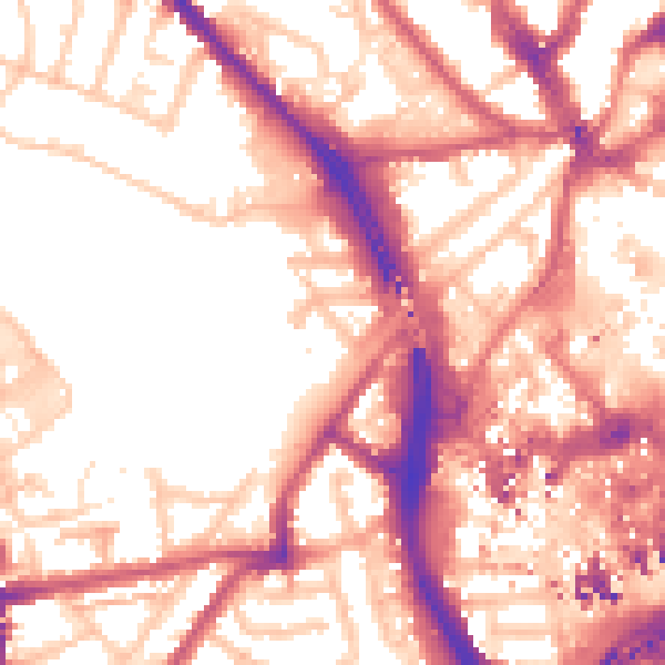 Daytime road noise heatmap for CR0 3RD