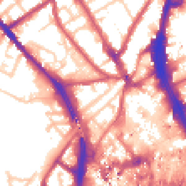 Daytime road noise heatmap for CR0 3SH