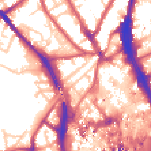 Daytime road noise heatmap for CR0 3SJ