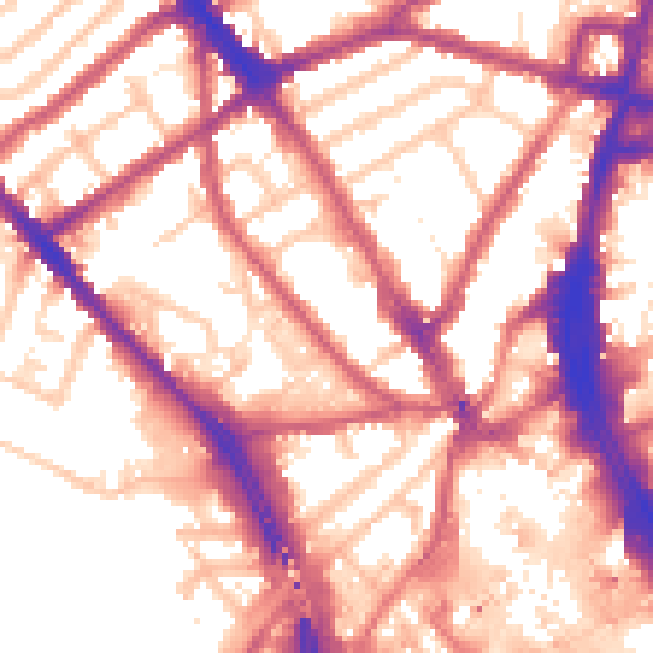 Daytime road noise heatmap for CR0 3SL