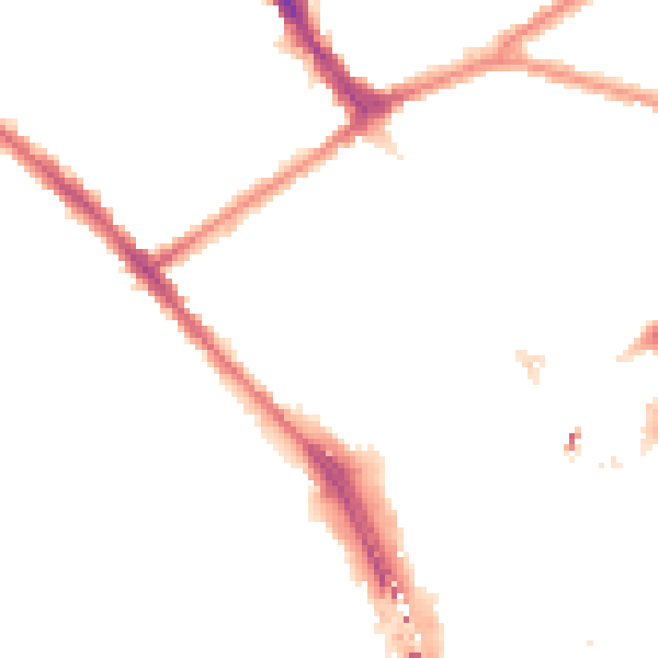 Night-time road noise heatmap for CR0 3TA