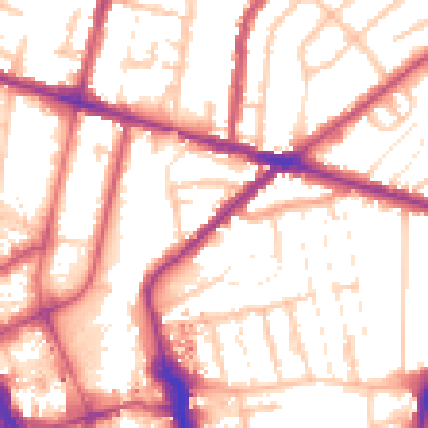 Daytime road noise heatmap for CR0 6BE