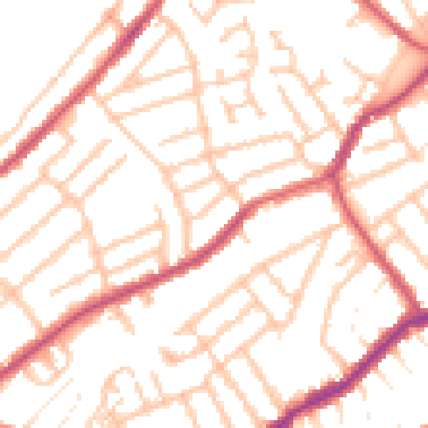 Daytime road noise heatmap for CR0 6HH