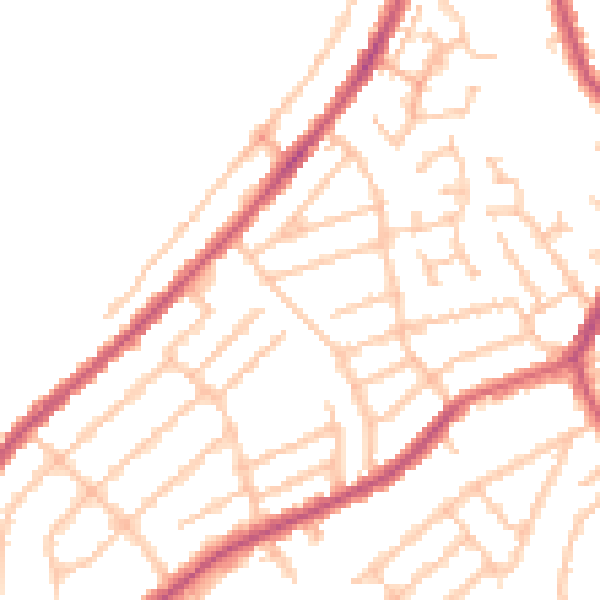 Daytime road noise heatmap for CR0 6JF