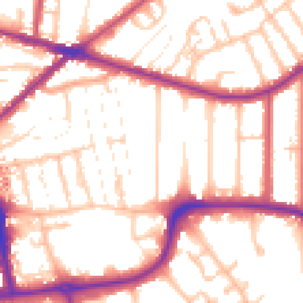 Daytime road noise heatmap for CR0 6QB