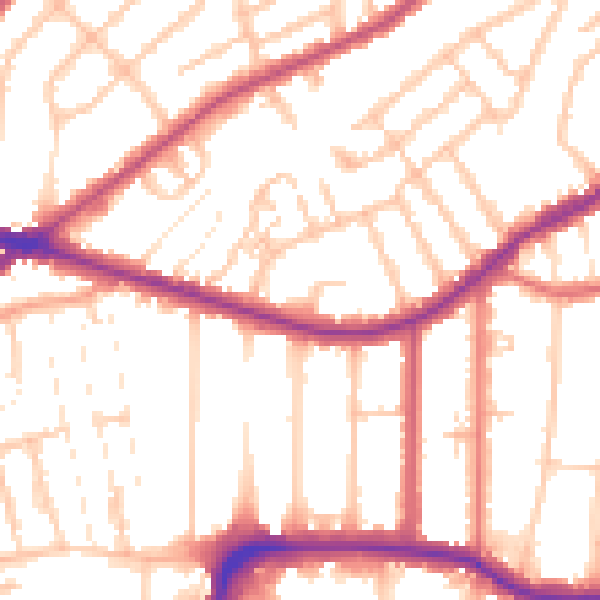 Daytime road noise heatmap for CR0 6QH