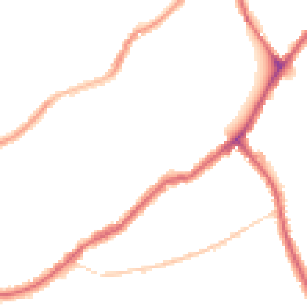 Night-time road noise heatmap for CR0 6RT