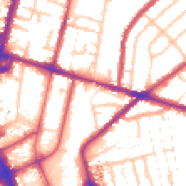 Daytime road noise heatmap for CR0 6TF