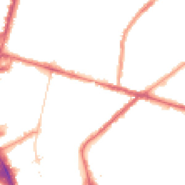 Night-time road noise heatmap for CR0 6TF
