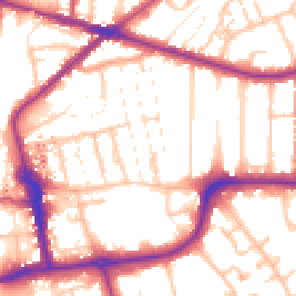 Daytime road noise heatmap for CR0 6TT