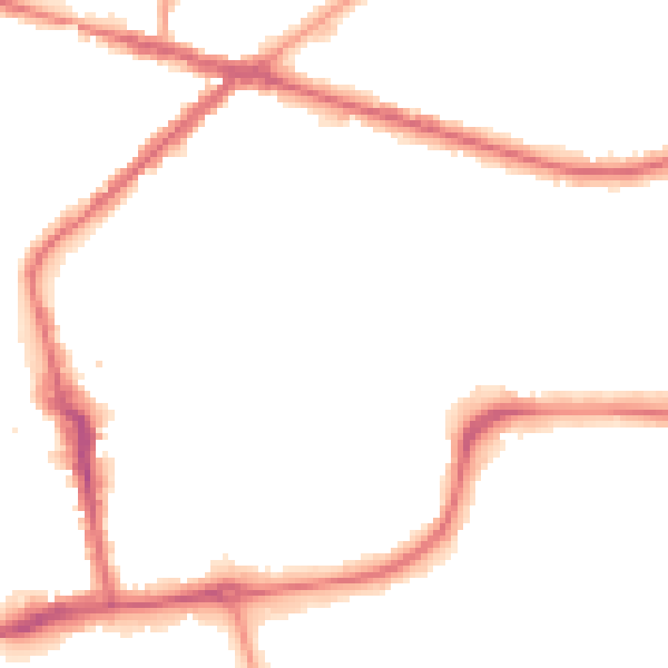 Night-time road noise heatmap for CR0 6TT