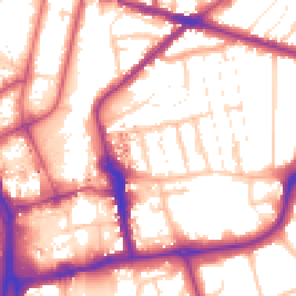 Daytime road noise heatmap for CR0 6UH