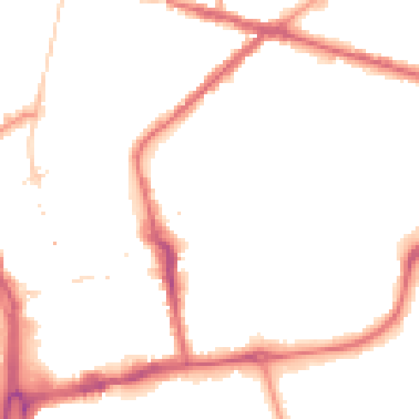 Night-time road noise heatmap for CR0 6UH