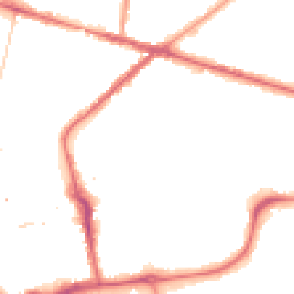 Night-time road noise heatmap for CR0 6UJ