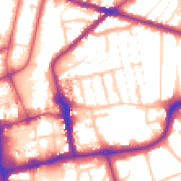 Daytime road noise heatmap for CR0 6UL