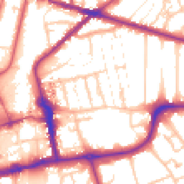 Daytime road noise heatmap for CR0 6UN
