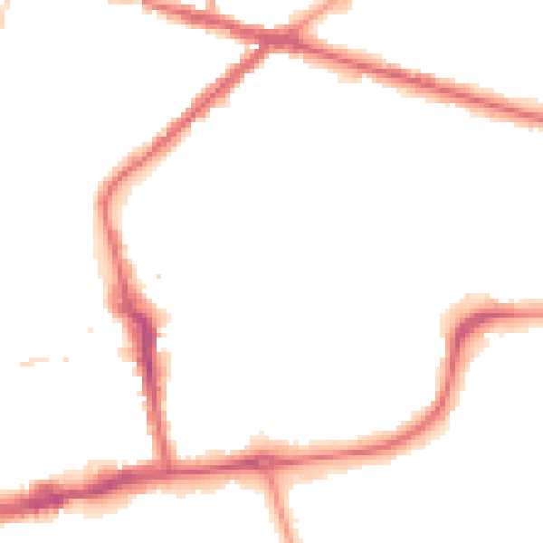 Night-time road noise heatmap for CR0 6UN