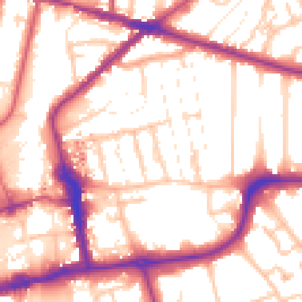 Daytime road noise heatmap for CR0 6UQ