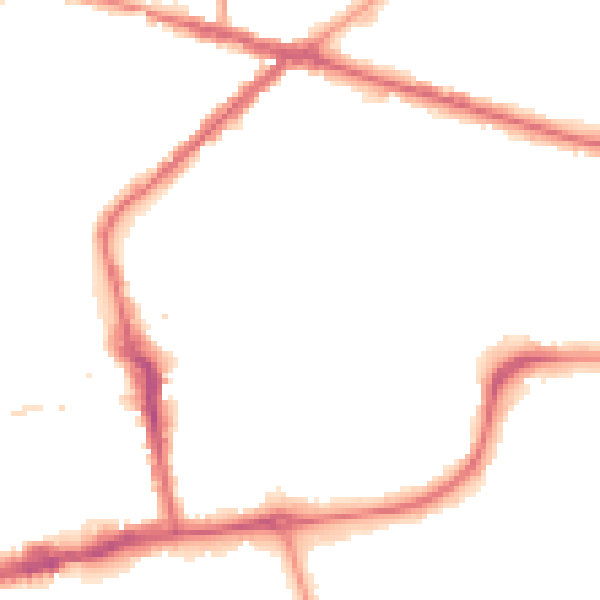 Night-time road noise heatmap for CR0 6UQ