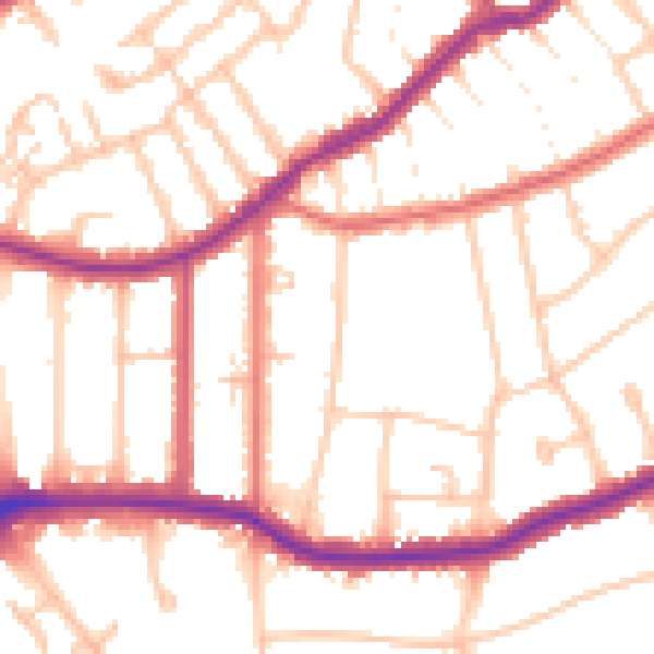 Daytime road noise heatmap for CR0 7HD