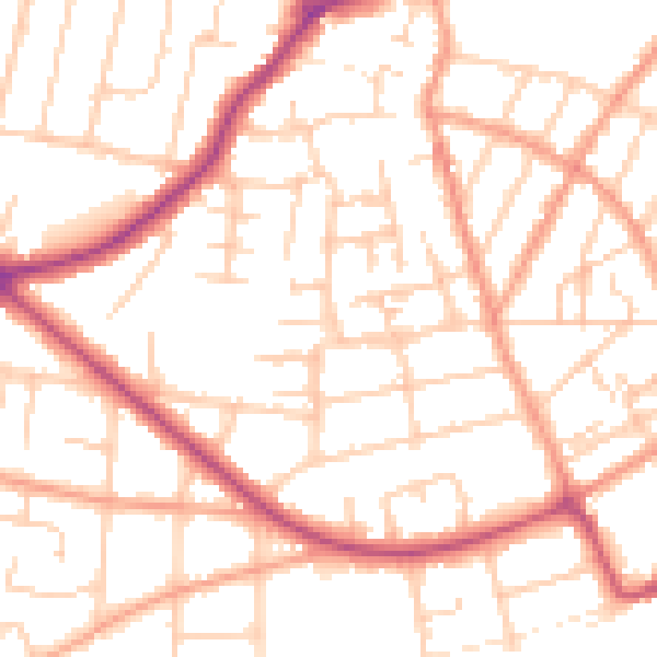 Daytime road noise heatmap for CT11 0AL