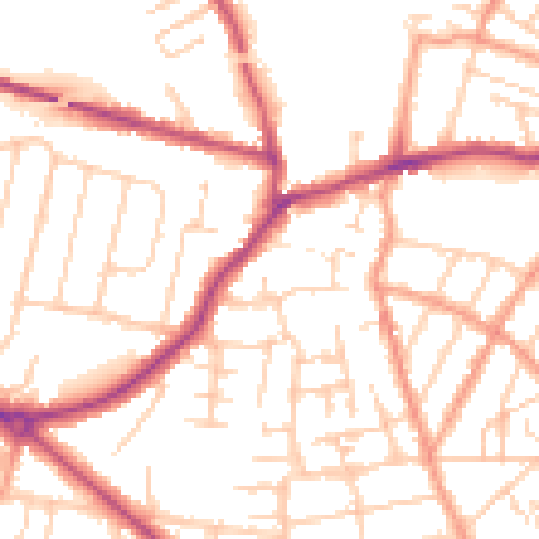 Daytime road noise heatmap for CT11 0BT