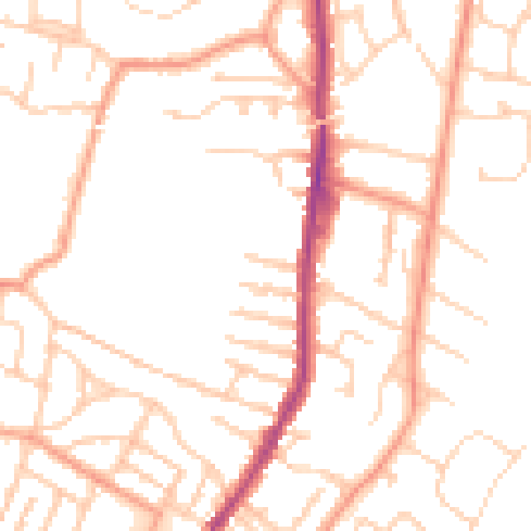 Daytime road noise heatmap for CT11 7ES