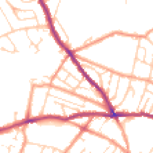 Daytime road noise heatmap for CT11 7SE