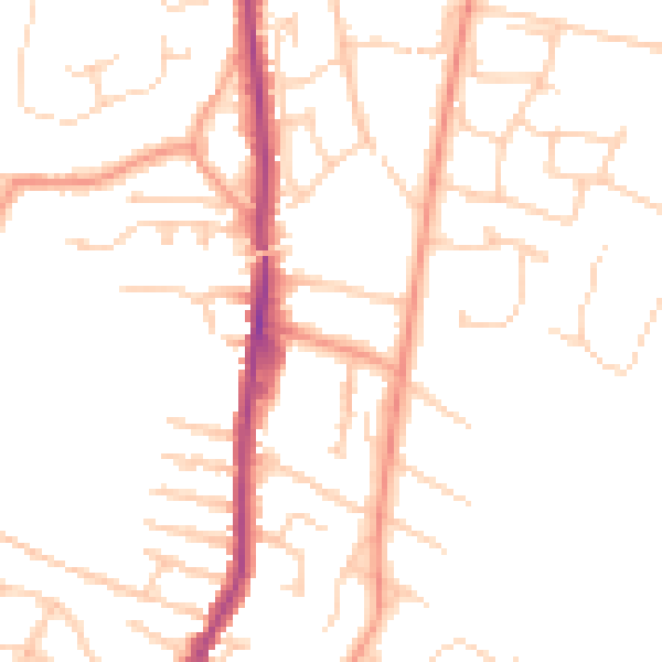 Daytime road noise heatmap for CT11 8BE