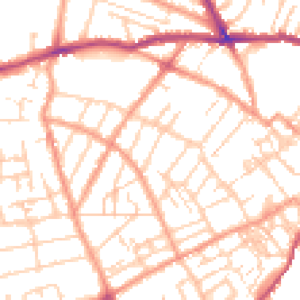 Daytime road noise heatmap for CT11 9SP