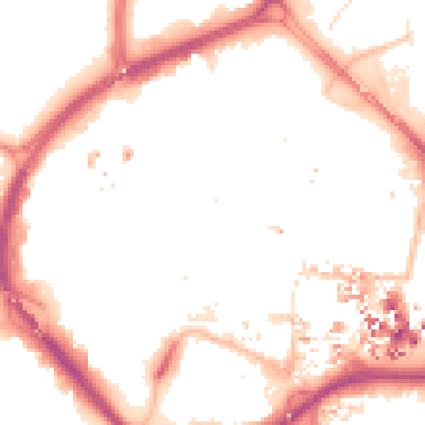 Night-time road noise heatmap for CV1 1DE