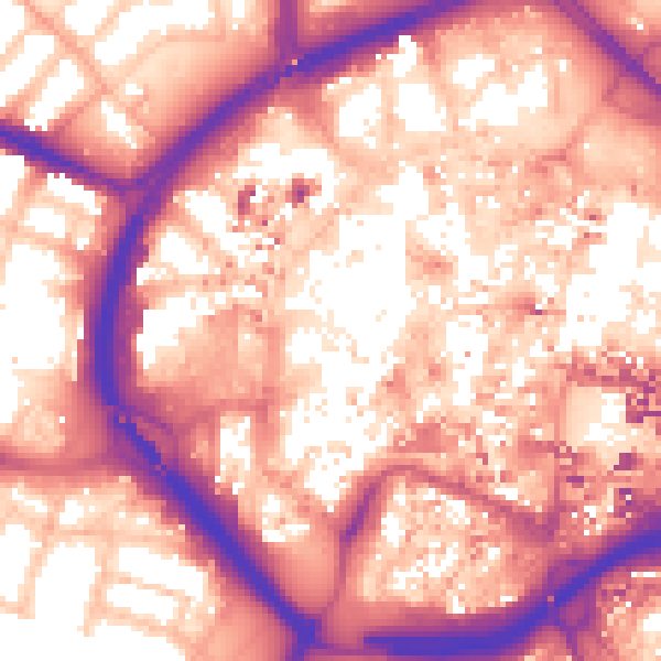 Daytime road noise heatmap for CV1 1DN