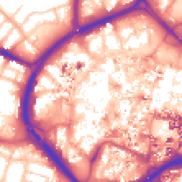 Daytime road noise heatmap for CV1 1DX