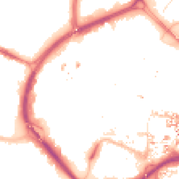Night-time road noise heatmap for CV1 1DX