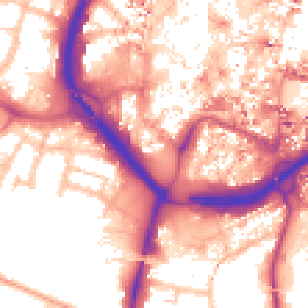 Daytime road noise heatmap for CV1 1EY