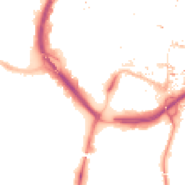 Night-time road noise heatmap for CV1 1EY