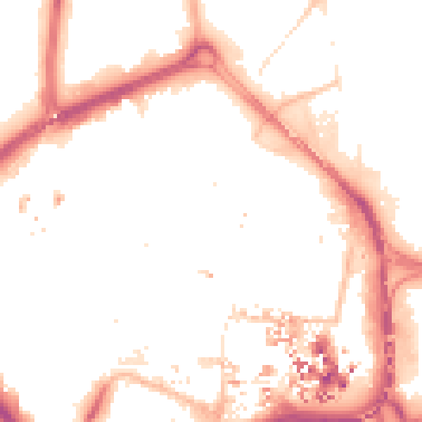 Night-time road noise heatmap for CV1 1FE