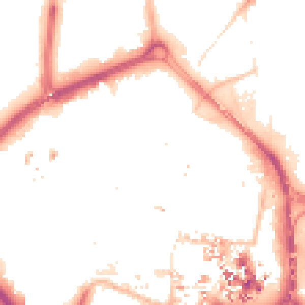 Night-time road noise heatmap for CV1 1FJ